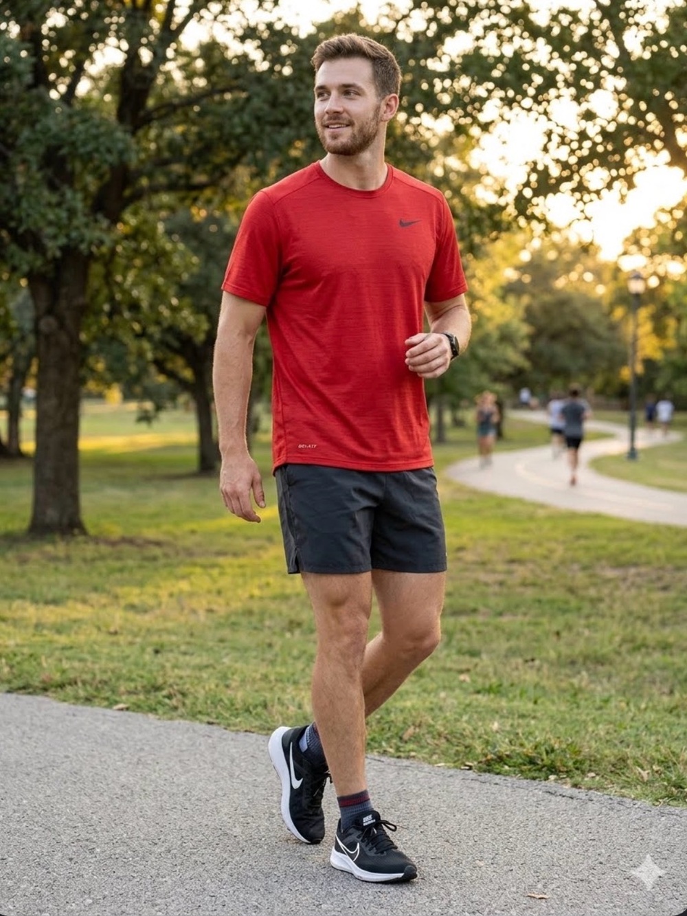 Nike Men's Red Short Sleeve Tee . GU